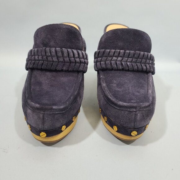 Veronica Beard Delia Blue Suede Clogs Women's Size 6M MSRP $400 - Picture 3 of 12